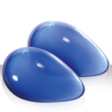 NS Novelties Crystal Kegel Eggs, голубой - Вагинальные шарики из стекла, большие - купить в секс шопе