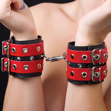 Sitabella наручники, Черно-красные, с велюровой подкладкой