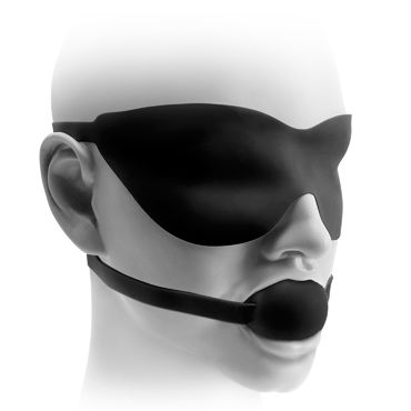 Pipedream кляп Ball Gag & Mask 4 см - фото, отзывы