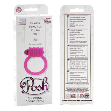 California Exotic Posh Silicone Vibro Rings, розовый - Эрекционное кольцо с виброэлементом - купить в секс шопе