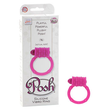 California Exotic Posh Silicone Vibro Rings, розовый, Эрекционное кольцо с виброэлементом