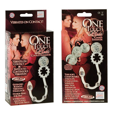 California Exotic One Touch Plus Couples Enhancer - Эрекционное кольцо с анальной цепочкой - купить в секс шопе