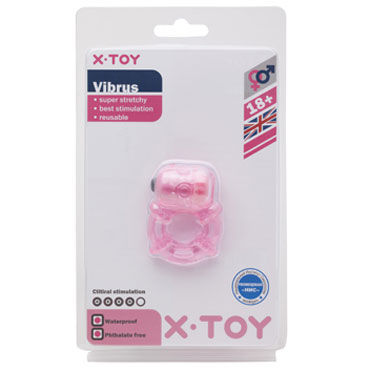 X-Toy Vibrus, розовое - Эрекционное виброкольцо - купить в секс шопе