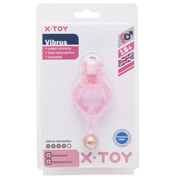X-Toy Vibrus II, розовое - Эрекционное виброкольцо со стимулирующей бусиной - купить в секс шопе