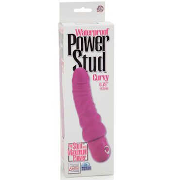 California Exotic Power Stud Curvy, розовый - Мощный вибратор реалистичной формы - купить в секс шопе