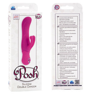 California Exotic Posh Silicone Double Dancer, розовый - Вибратор с двойным клиторальным отростком - купить в секс шопе