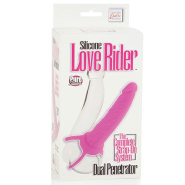 California Exotic Love Rider Dual Penetrators, розовый - Мужской безремневой страпон - купить в секс шопе