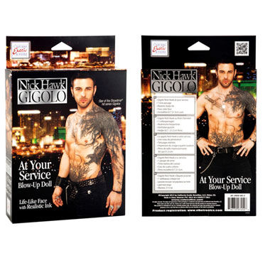 California Exotic Nick Hawk Gigolo - Секс-кукла мужчина с татуировкой - купить в секс шопе