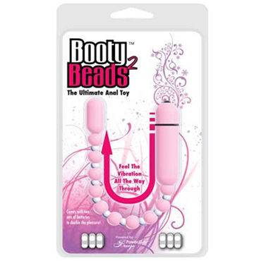 BMS Factory Booty Beads Pink, Анальная цепочка с вибрацией