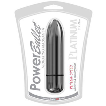 BMS Factory Platinum Power Bullet, 7,6 см, Стильная водонепроницаемая вибропуля