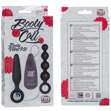 California Exotic Booty Vibro Kit, черный - Набор анальных стимуляторов с вибрацией - купить в секс шопе