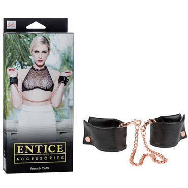 California Exotic Entice French Cuffs, Мягкие наручники с цепочкой