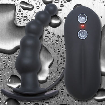 NS Novelties Tinglers Plug I, черный - Изогнутая вибропробка с ограничителем - купить в секс шопе