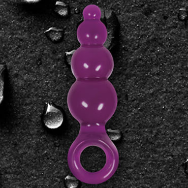 NS Novelties Jolie Ripples, фиолетовый - Анальная пробка мини с держателем - купить в секс шопе