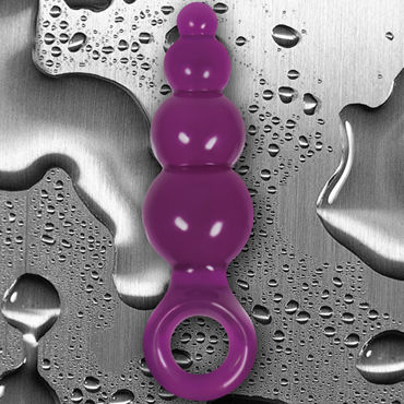 NS Novelties Jolie Ripples, фиолетовый - Средняя анальная пробка с держателем - купить в секс шопе