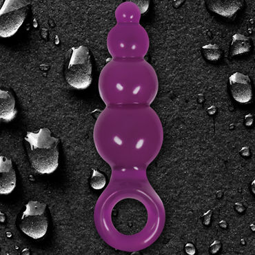 NS Novelties Jolie Ripples, фиолетовый - Большая анальная пробка с держателем - купить в секс шопе