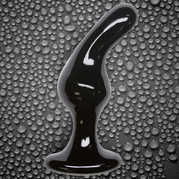 NS Novelties Crystal Glass Plug, черный - Изогнутая анальная пробка - купить в секс шопе