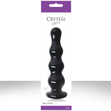 NS Novelties Crystal Ripples, черный, Рельефная анальная пробка