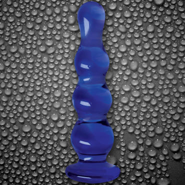 NS Novelties Crystal Ripples, синий - Рельефная анальная пробка - купить в секс шопе