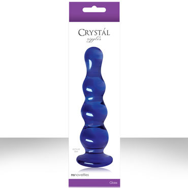 NS Novelties Crystal Ripples, синий, Рельефная анальная пробка