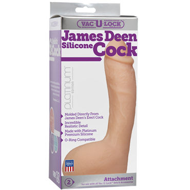 Doc Johnson Vac-U-Lock James Deen Silicone Cock - Реалистичная насадка к трусикам - купить в секс шопе