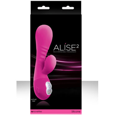 NS Novelties Alise 2, розовый, Вибратор с клиторальным отростком