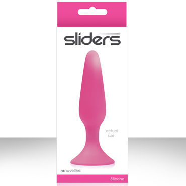 NS Novelties Sliders Silicone Anal Plugs, розовый, Гладкая анальная пробка малого размера