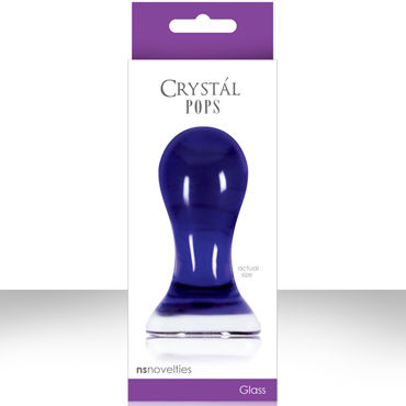 NS Novelties Crystal Pops, синий, Стеклянная пробка большого размера