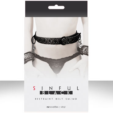 NS Novelties Sinful Restraint Belt, черный, Ремень малого размера для пристегивания манжет
