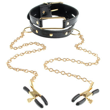 Pipedream Gold Collar and Nipple Clamps - фото, отзывы