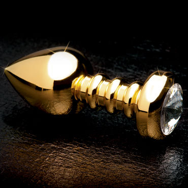 Pipedream Gold Luv Plug - Анальная пробка с большим кристаллом - купить в секс шопе