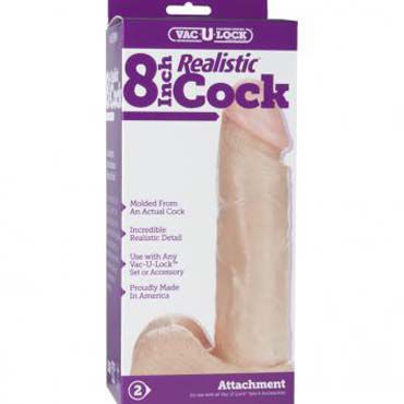 Doc Johnson Vac-U-Lock Realistic Cock, телесный - Насадка-фаллоимитатор к трусикам - купить в секс шопе