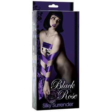 Doc Johnson Black Rose Silky Surrender - Шелковая лента для связывания - купить в секс шопе