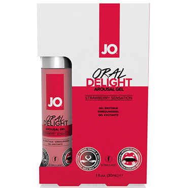 JO Oral Delight Strawberry Sensation, 30мл, Клубничный лубрикант для оральных ласк