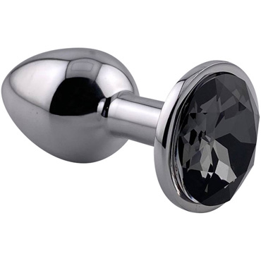 Kanikule Алюминивая анальная пробка Small, темно-серый страз - фото, отзывы