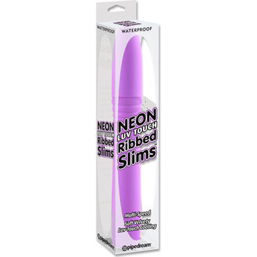 Pipedream Neon Ribbed Slim, фиолетовый - фото, отзывы