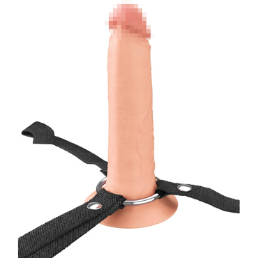 Полый страпон Hollow Silicone Strap-on 7", Реалистичный, на ремнях и другие товары Pipedream с фото