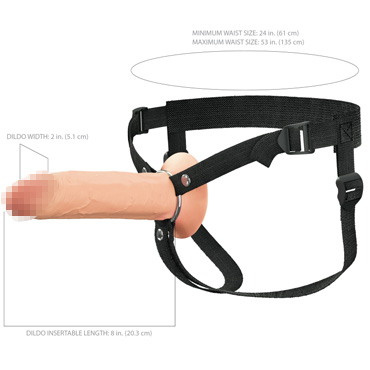 Полый страпон Hollow Silicone Strap-on 8" - фото, отзывы