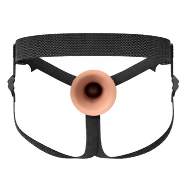 Полый страпон Hollow Silicone Strap-on 8" - Реалистичный, на ремнях - купить в секс шопе