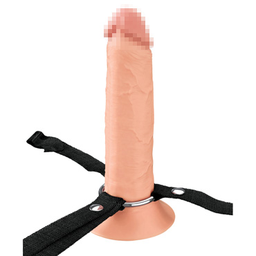 Полый страпон Hollow Silicone Strap-on 8", Реалистичный, на ремнях и другие товары Pipedream с фото