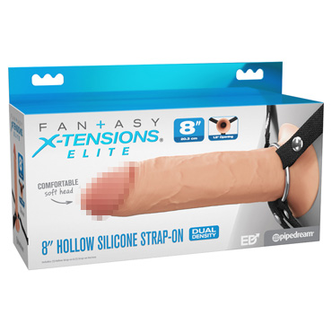 Полый страпон Hollow Silicone Strap-on 8"