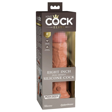Фаллоимитатор King Cock Elite 8" Dual Density Silicone Dong, загорелый