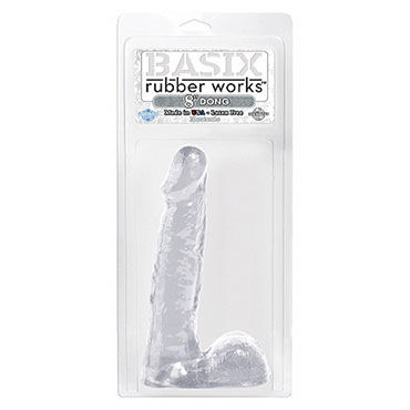 Pipedream Basix Rubber Works 20 см прозрачный - Прозрачный с мошонкой - купить в секс шопе