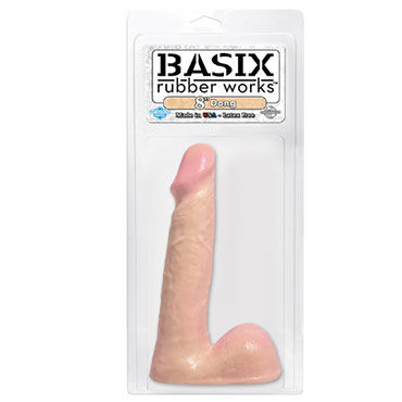 Pipedream Basix Rubber Works 20 см телесный - Телесный с мошонкой - купить в секс шопе
