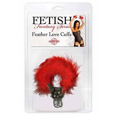 Pipedream Feather Love Cuffs красный, Наручники с перышками