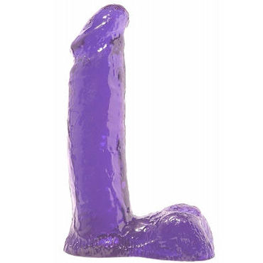 Pipedream Basix Rubber Works 19 см фиолетовый, Реалистичный фаллоимитатор с мошонкой