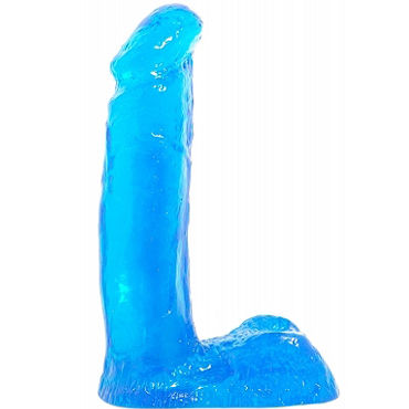 Pipedream Basix Rubber Works 19 см голубой, Реалистичный фаллоимитатор с мошонкой