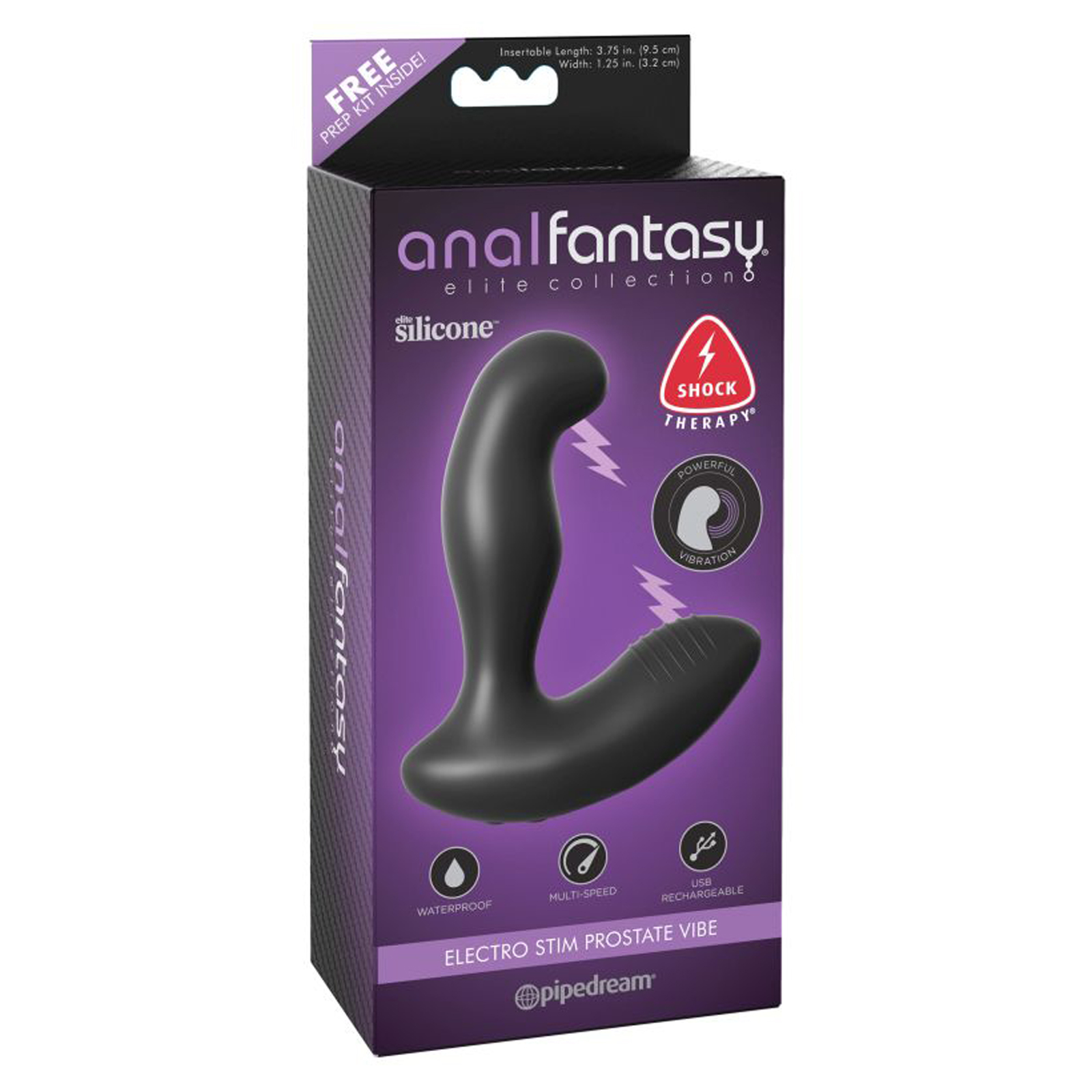 Pipedream Anal Fantasy Elite Electro Stim Prostate Vibe, чёрный