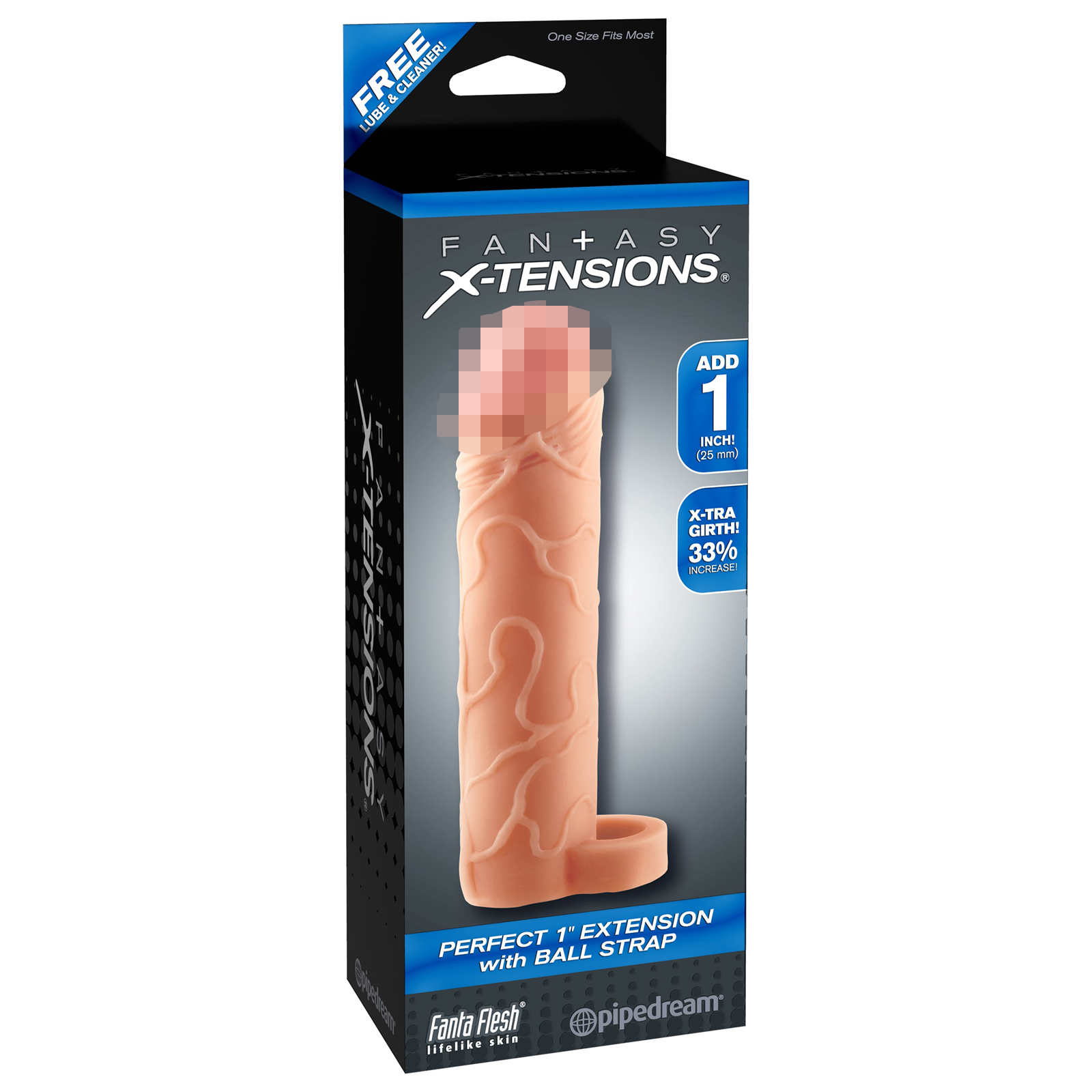 Pipedream Fantasy X-tensions Perfect 1" Extension with Ball Strap, телесная