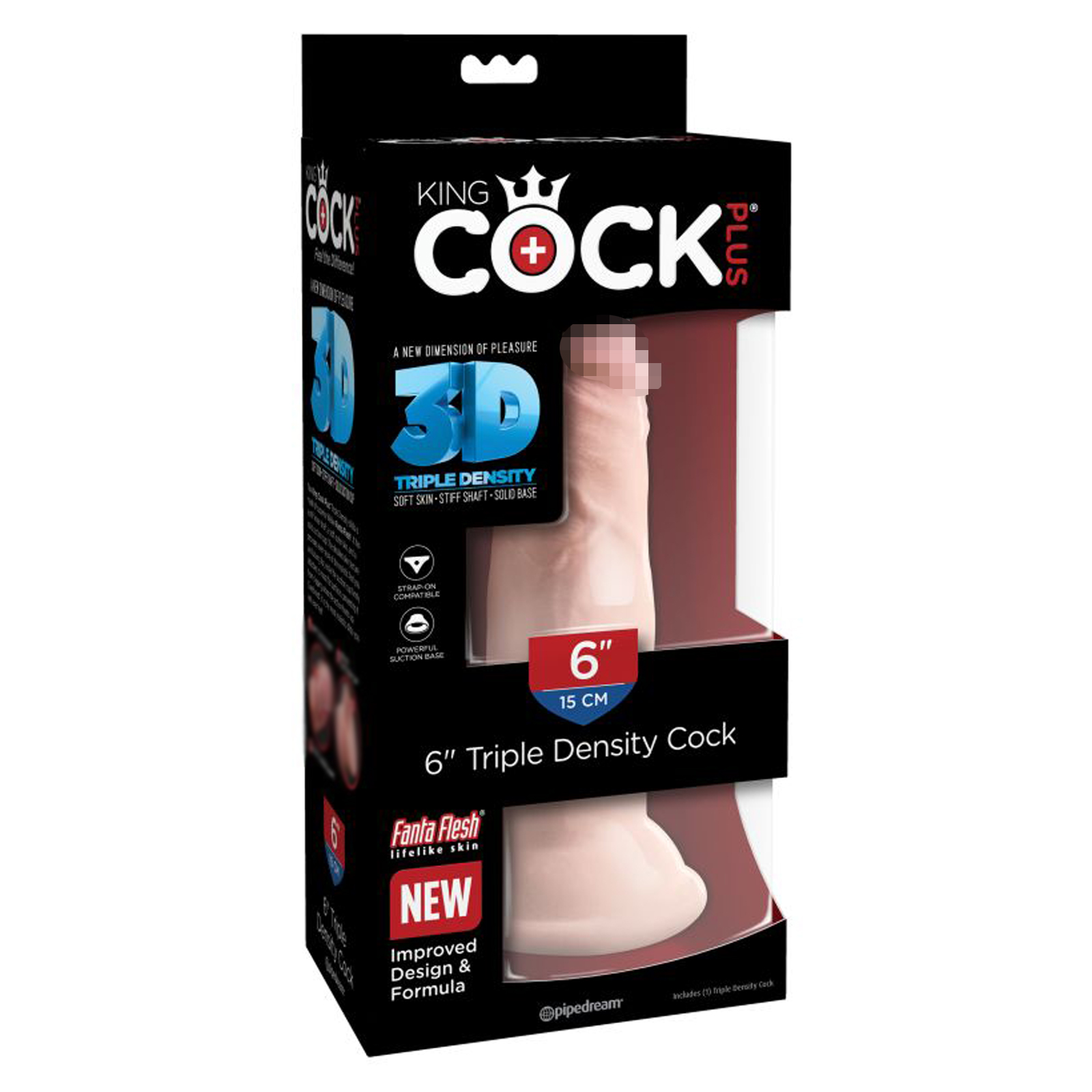 Pipedream King Cock Plus 6" Triple Density Cock, телесный